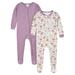 Gerber Baby & Toddler Girl Snug Fit Footed Cotton Pajamas 2-Pack