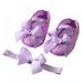 Stibadium Baby Girls Bowknot Princess Shoes Toddler Soft Sole Walking Shoes Headband Set Shoe and Headband Set