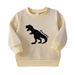 StylesILove Baby Toddler Boys Dinosaur Quilted Pullover Sweatshirt Long Sleeve Jumper Autumn Winter Outfit (Beige 6 Months)