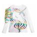 Qtinghua Infant Toddler Baby Girls Long Sleeve Tops Unicorn Floral T-Shirt Blouse Autumn Clothes White 2-3 Years