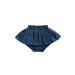Calsunbaby Kids Toddler Girls Denim Shorts Elastic Waist Pleated Solid Summer Skorts Beachwear Sport Shorts Blue 12-24 Months