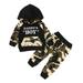 KIMI BEAR Newborn Baby Boys Outfits 9 Months Newborn Boy Autumn Outfits 12 Months Newborn Boy Casual DADDY BOY Letter Print Hooded Long Sleeve Hoodie + Pants 2PCs Set Camouflage