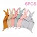 6PCS Baby Soft Towel Bib Animal Cat Sleeping Teether Doll Soft Comfortable Sleeping Nursing Blanket Toys