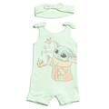 Star Wars The Child Infant Baby Girls Snap Romper and Headband Newborn to Toddler