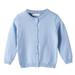 Xinhuaya 1-7T Toddler Girl Solid Color Knit Cardigan Long Sleeves Button Down Sweater Loose Outerwear