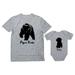 Baby & Papa Bear Men s T-shirt & Baby Bodysuit Outfit Father & Son Matching Set Dad Gray 4XL / Baby Gray 24M (18-24M)