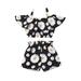 Musuos Baby Girl Off Shoulder Ruffled Flower Strap Crop Top+Elastic Band Shorts