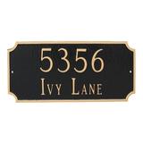 Montague Metal Products Inc. Standard Princeton Two Line Address Plaque Sign Metal | 7.25 H x 15.75 W x 0.25 D in | Wayfair PCS-0028S2-W -SS