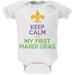 Mardi Gras - My First Mardi Gras White Soft Baby One Piece - 9-12 months