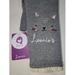 Girls Fleece Lined Leggings - Little Kitty Embroidered (Gray 4T)