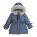 Bidobibo Girl s Winter Hooded Jacket Water-Resistant Hooded Kids Toddler Winter Flower Print Parka Outwear Warm Cotton Coat Hooded Jacket