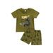 TheFound 2Pcs Baby Boys Summer Clothing Sets Cute Print Short Sleeve T-Shirt Tops + Shorts Outfits