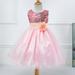 [BRAND CLEARANCE!!!] 3-10T Girl Sleeveless Sequins Formal Dress Princess Pageant Dresses Kids Prom Ball Gown for Wedding Party (Pink)