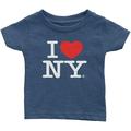 I Love NY Baby Tee Infant T-Shirt Officially Licensed Heather Denim 24M