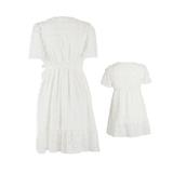JBEELATE Mommy and Me Dresses Boho Casual Maxi Dress Summer Short Dress V Neck Wrap Solod Color Short Sleeve
