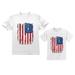 4th of July Vintage USA Flag Patriotic Shirts Father & Child Matching Set Outfit Dad White Medium / Toddler White 3T