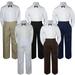 3pc Dark Gray Bow Tie Suit Shirt Pants Set Baby Boy Toddler Kid Uniform S-7