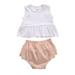 MERSARIPHY Little Baby Girl Summer Sleeveless Round Neck Tank Top Ruffle Shorts Solid Suit