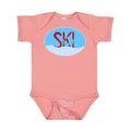 Inktastic Ski Red Skis And Snow In An Oval Boys or Girls Baby Bodysuit