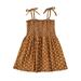 Girls Spaghetti Strap Dress Floral Print Casual Bandage Sleeveless Dress Party