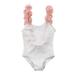 wybzd One Piece Swimsuit Baby Girl Bikini Set Flower Strap Bathing Backless Swimsuit Swimwear Baby Girl Bodysuits White 2-3 Years