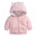 Baby Girl Fleece Jacket with Hoodie Baby Autumn Winter Long Sleeve Hooded Coat Thick Warm Outerwear 0-18 Months