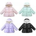 SYNPOS 1-6T Little Girls Warm Coat Thick Hooded Jacket Winter Puffer Toddler Snowsuit Down Outerwear