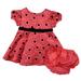 Rare Editions Infant Girls Red Black Polka Dot Satin Party Holiday Dress 3-6m