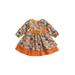 Diconna Toddler Kids Baby Girl Halloween Dress Long Sleeve Pumpkin Skull Witch Tutu Dress Party Outfit Orange 2-3 Years