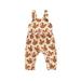 Gureui Infant Toddler BabyThanksgiving Overalls Casual Sleeveless Cartoon Turkey Print Jumpsuit Snap Closure Bib Pants for Boys Girls