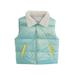 PEZHADA Baby Fall Winter Coat Winter Down Coat Toddler Pattern Cute Duck-down Windproof Keep Warm Vest Coat Blue ï¼ˆ18-24Months)