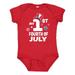 Inktastic My 1st 4th of July with Stars and Striped Hat Boys or Girls Baby Bodysuit