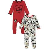 Disney Mickey Mouse Newborn Baby Boys 2 Pack Zip Up Sleep N Plays Newborn to Infant