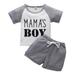 Bullpiano 0-5T Summer Newborn Baby Boy Clothes Set Ribbed Outfits Unisex Infant Solid Cotton Button Short Sleeve Tops + Shorts 2PCS (Gray)