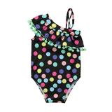 Nokiwiqis Baby Girls Swimsuit 2 Pieces/One Pieces Polka Dot Ruffled Swimwear