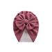 Jkerther Baby Windproof Bowknot Hat Solid Color Lovely Wrapped Head Hat Simple Style Hat Cap