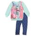 Toddler Girls Mint Green Unicorn Fleece Sweatshirt & Blue Heart Leggings