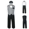New Baby Boy & Toddler Eton Formal Vest Suit Outfits Black S M L XL 2T 3T 4T