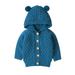 Brilliantme Newborn Baby Girls Boys Knit Cardigan Ear Hooded Sweater Infant Button-Down Cotton Outwear