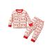 ZIYIXIN 2Pcs Christmas Toddler Infant Baby Boys Girls Elk Deer Print Long Pullover Tops+Pants Homewear White Red 12-18 Months