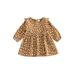 WakeUple Autumn Little Girls Lovely Dress 1-6Y Polka Dot Printed Ruffles Long Sleeve Knee Length A-Line Dress