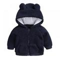 Baby Girl Fleece Jacket with Hoodie Baby Autumn Winter Long Sleeve Hooded Coat Thick Warm Outerwear 0-18 Months