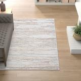 Brown/Gray 53 x 0.39 in Area Rug - 17 Stories Striped Gray/Beige Area Rug Polyester/Polypropylene | 53 W x 0.39 D in | Wayfair