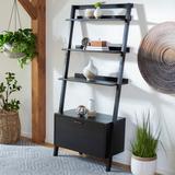 Latitude Run® Dametrice Solid Wood Ladder Bookcase Metal in Black | 72 H x 32 W x 15.4 D in | Wayfair CC0D5931FF774030B56D96A1A9F5A1FD