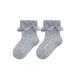 xkwyshop Baby Girl Lace Short Tube Socks Breathable Ruffles Cotton Ankle Socks for Toddler Blue Gray 1-3 Years