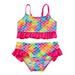 Afunbaby Kids Girls Two-piece Bathing Suit Fish Scale Print Swimming Costume Swimsuit Bikini Set