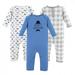 Hudson Baby Infant Boy Cotton Coveralls 3pk Perfect Gentleman 0-3 Months