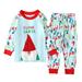 TAIAOJING Kid Toddler Boy Clothes Children Girls Christmas Santa Cartoon Letter Sweatshirt+Pants Outfits Cute Clothes 6-7 Years