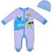 Disney Boys Monsters Inc Lion King or Toy Story Coverall Bodysuit Creeper with Hat Set