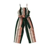 Cute Toddler Kids Baby Girl Overall Pants Sleeveless Stripe Suspender Jumpsuit One-Piece Long Pants